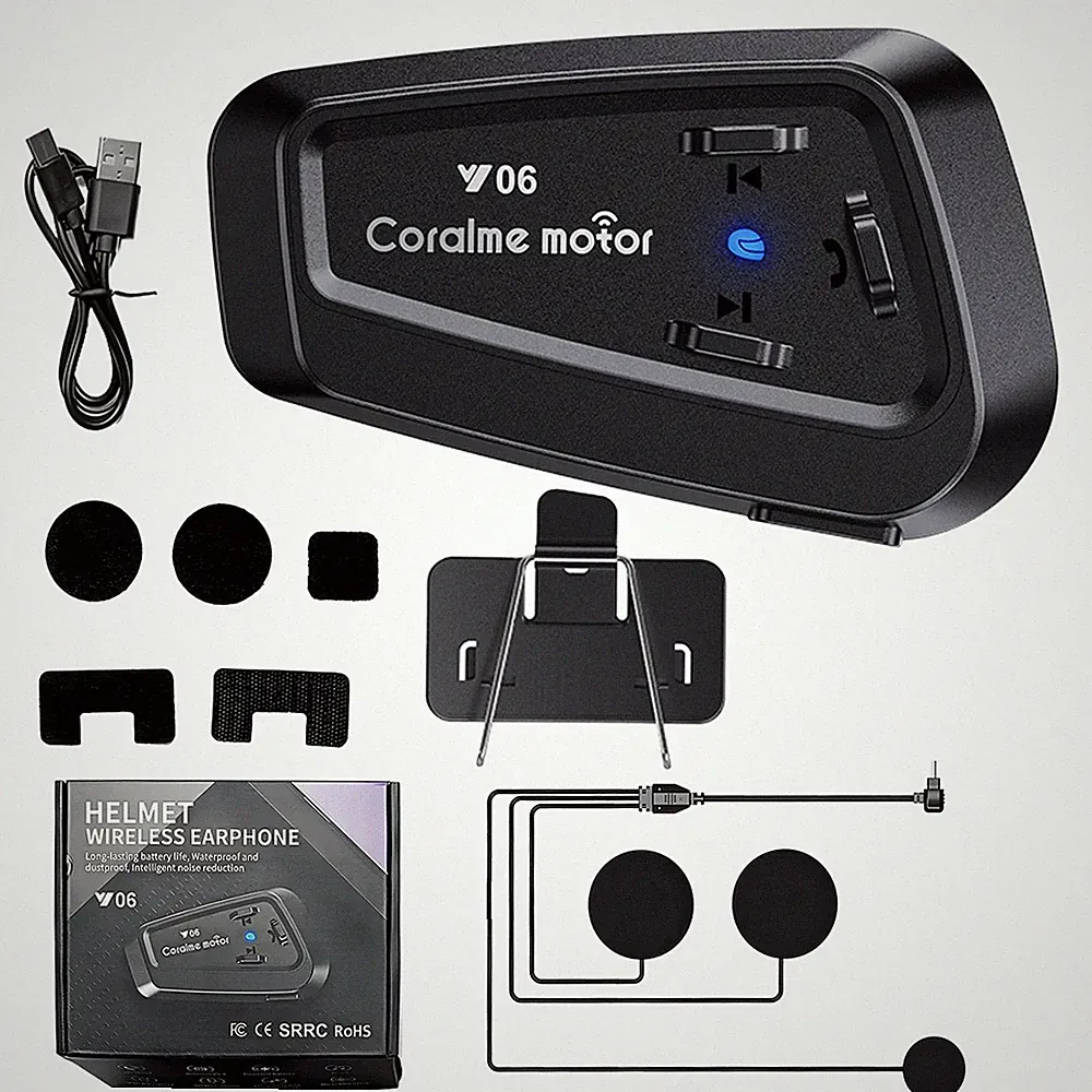 Motorrad Helm Bluetooth Kopfhörer 5 3 mit Mikrofon Stereo Schwarz Mikrofon