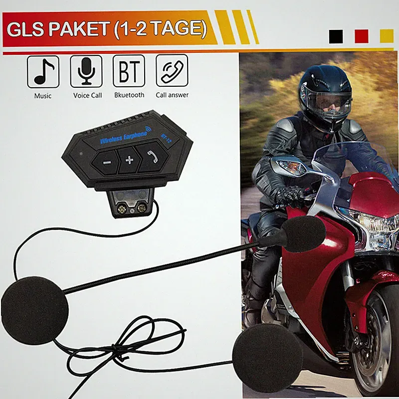 Motorrad Helm Gegensprechanlage Bluetooth Intercom Kopfhörer Musik Hören Headset