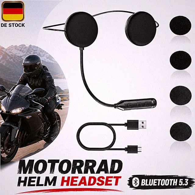 Motorrad Helm Headset Bluetooth 5.3 Kopfhörer Geräuschunterdrückung Wireless