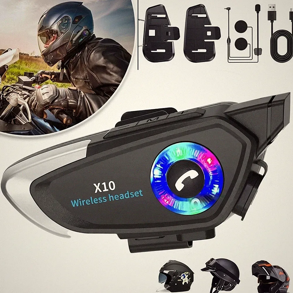 Motorrad Helm Headset Bluetooth 5.4 Motorradhelm Kopfhörer Freisprecheinrichtung