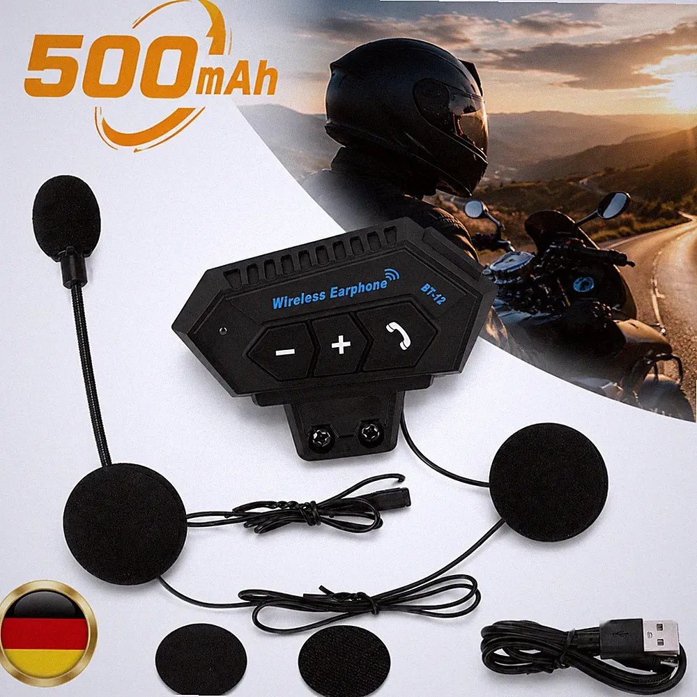 Motorrad Helm Headset Bluetooth Kopfhörer Gegensprechanlage für Motorradfahren