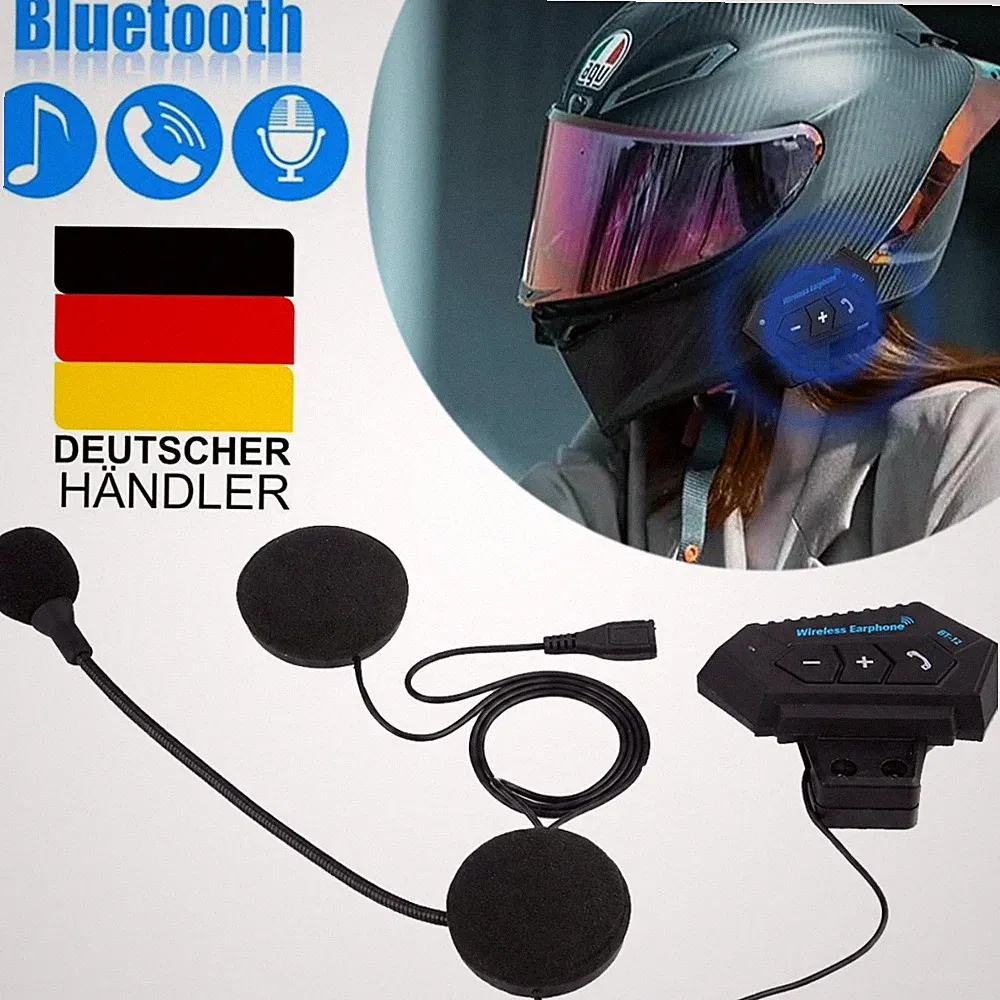 Motorrad Helm Headset Bluetooth5.4 Motorräder Kopfhörer Antwort hartes Mikrofon