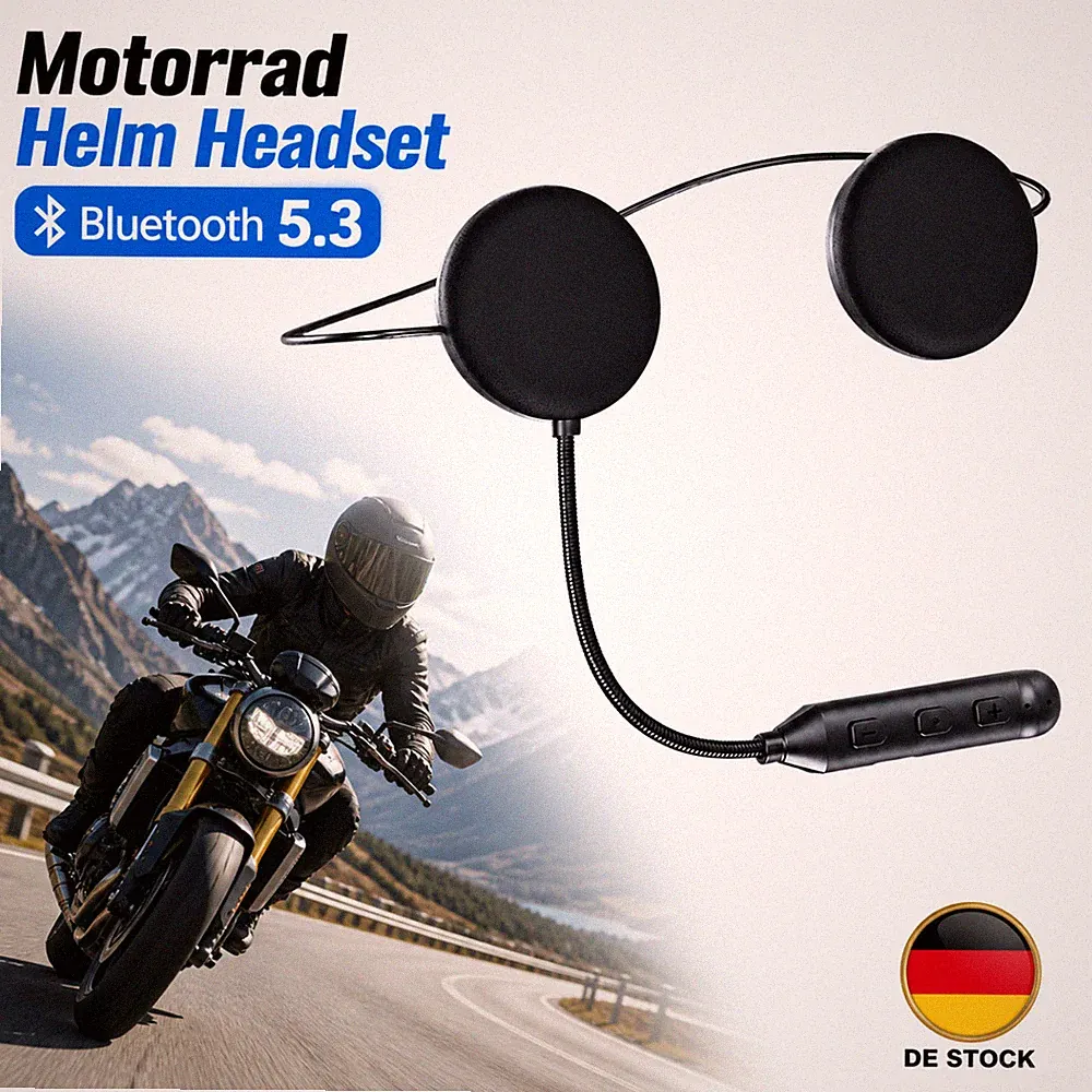 Motorrad Helm Headset Kopfhörer Bluetooth 5.3 Freisprecheinrichtung Mikrofon