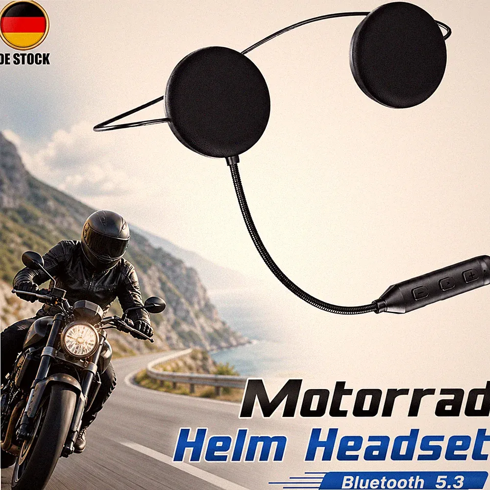 Motorrad Helm Headset Kopfhörer Bluetooth 5.3 Freisprecheinrichtung Mikrofon