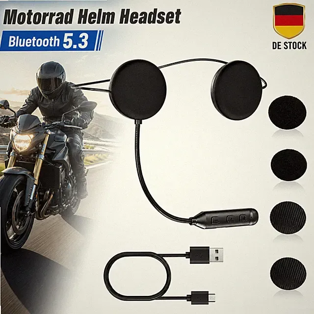 Motorrad Helm Headset Mikrofon Bluetooth 5.3 Kopfhörer Geräuschunterdrückung NEU