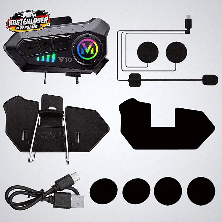 Motorradhelm Bluetooth Headset Doppelter Geräuschunterdrückung HD Anruf Musik