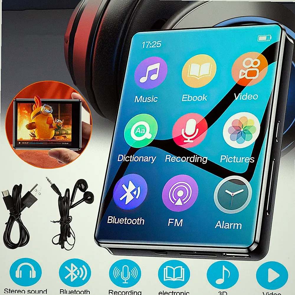 MP3 Player Bluetooth 5.0 Musikspieler 2.4" Touchscreen MP3 Musik Player FM Radio
