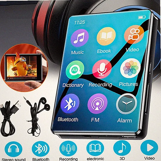 MP3 Player Bluetooth 5.0 Musikspieler 2.4" Touchscreen MP3 Musik Player FM Radio