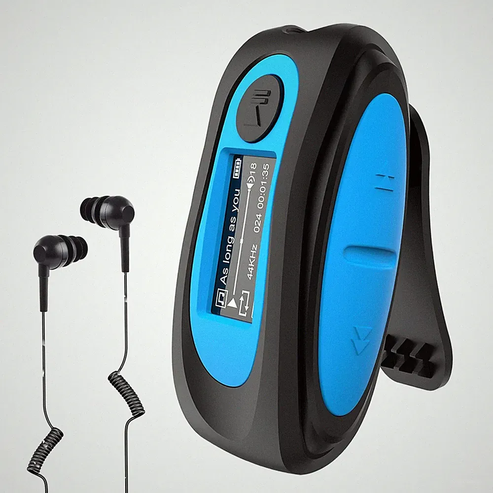 MP3 Player Schwimmen Wasserdicht IPX8 HiFi Musik 8GB Sport Kopfhörer 18 Std