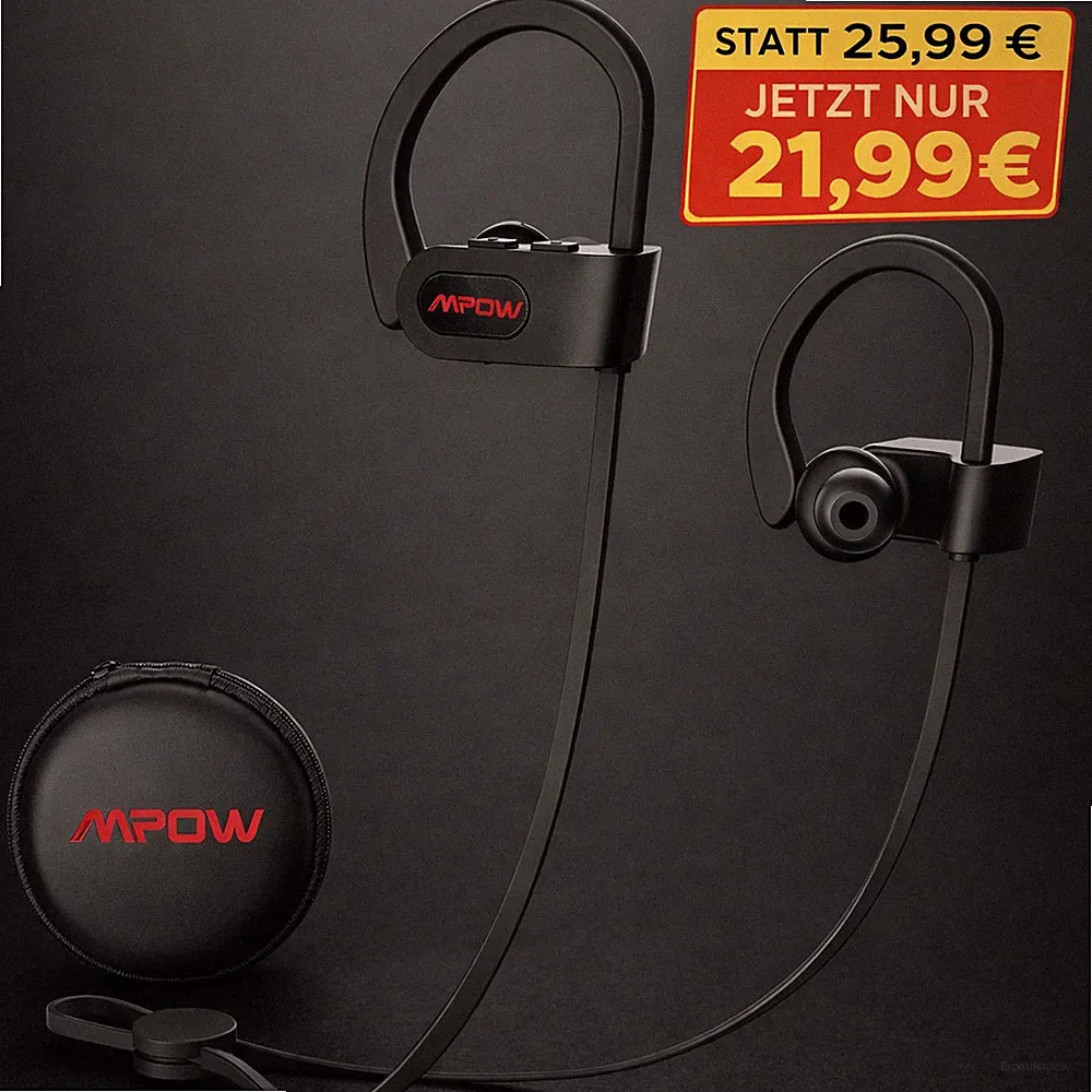 MPOW BH088AD Bluetooth Sport Kopfhörer IPX7 Wasserdicht 16H Akku CVC6.0 Ohrbügel