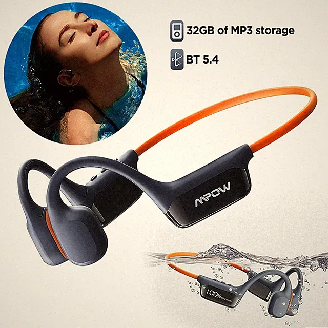 Mpow Bluetooth 5.4 Knochenleitungs-Kopfhörer 32 GB Speicher IPX8 wasserdicht