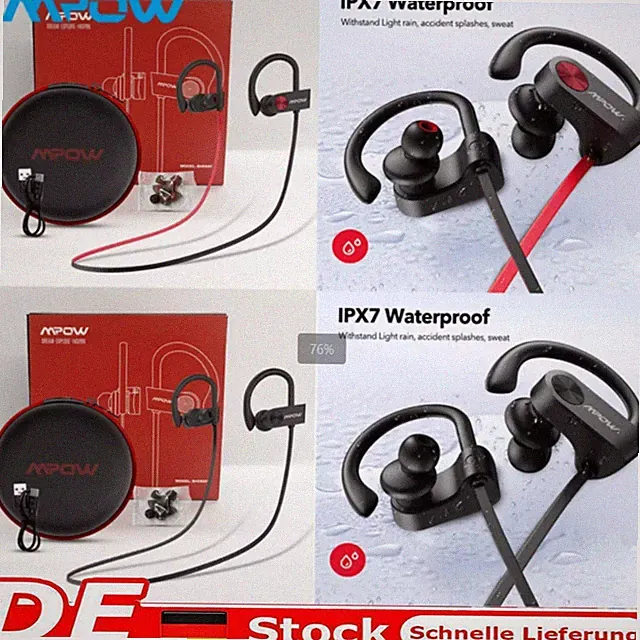 Mpow Flame Bluetooth 5.3-Kopfhörer,kabellose Stereo Sport-Ohrhörer mit Mikrofon