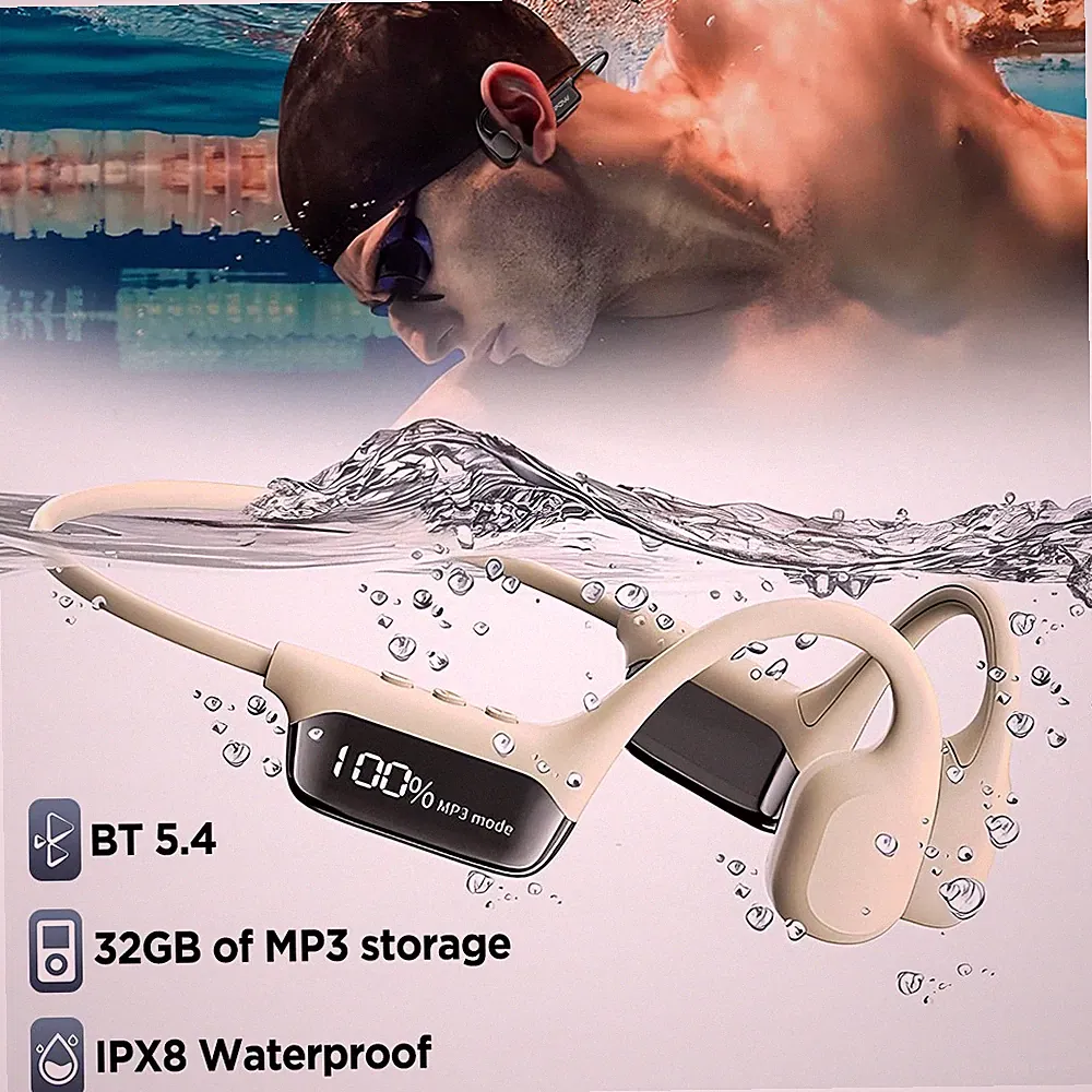 Mpow Knochenschall Kopfhörer Bluetooth 5.4 32GB MP3 Wasserdicht Schwimmkopfhörer