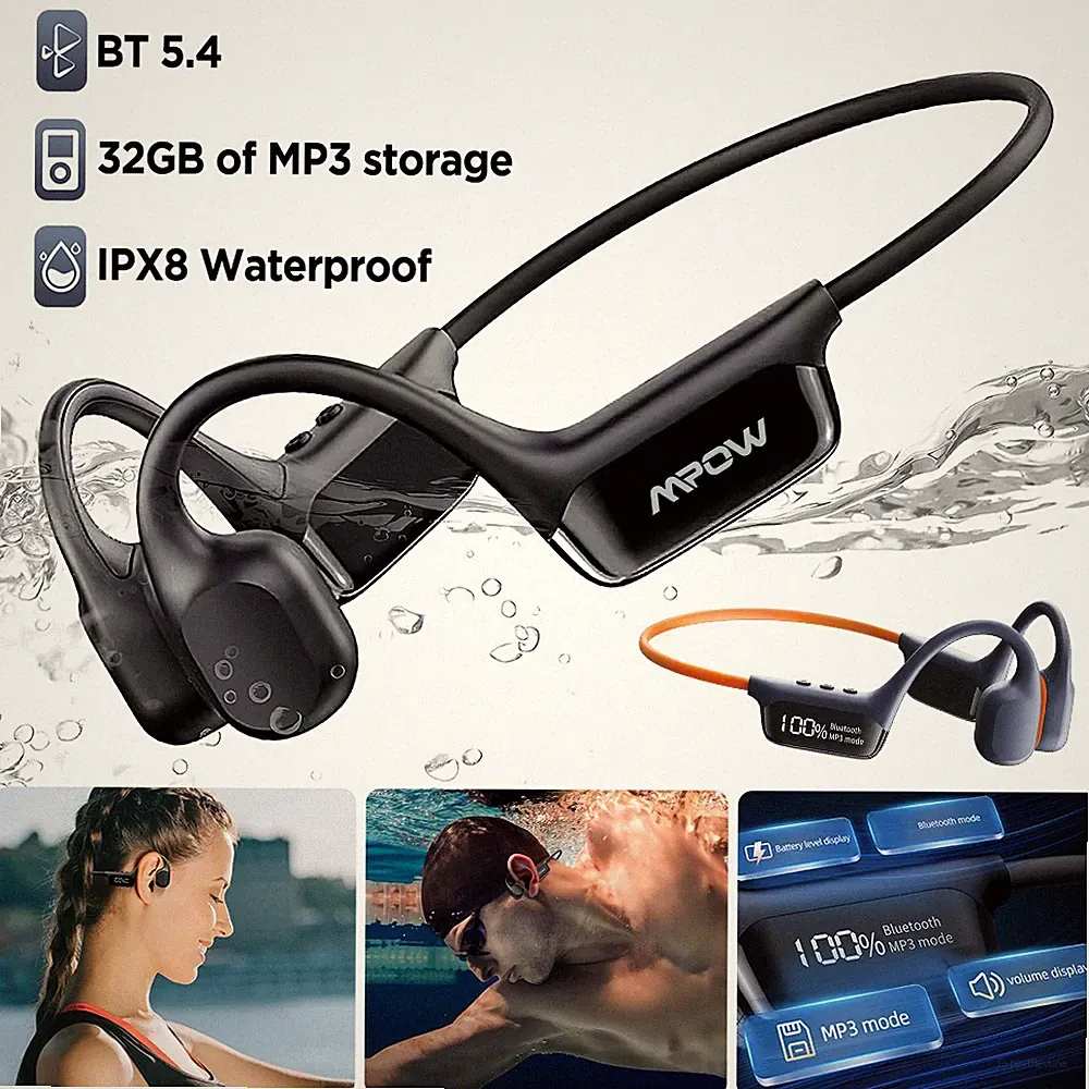 MPOW Knochenschall Kopfhörer,Bone Conduction Sport Kopfhörer IPX8 Speicher 32GB