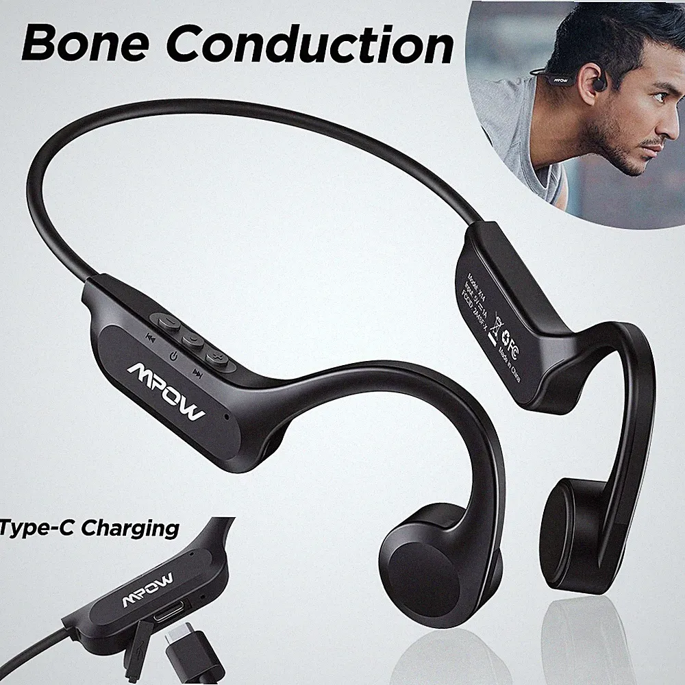 Mpow Kopfhörer Knochenschall Kopfhörer Bluetooth Open Ear Ohrhörer mit Mikrofon