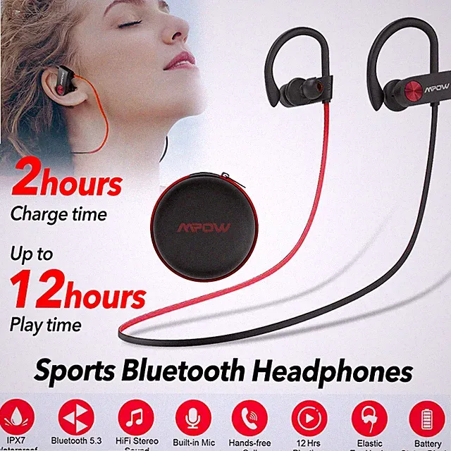 MPOW Sport Kopfhörer Bluetooth In-Ear Wireless Headset Kabellose Fitness Sport
