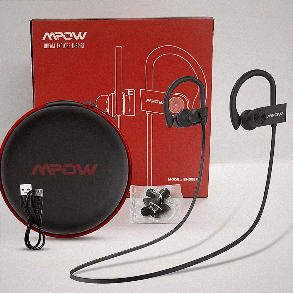 Mpow Sport-Kopfhörer Bluetooth Sport-Headset Ohrbügel Fitness Jogging Gym IPX7