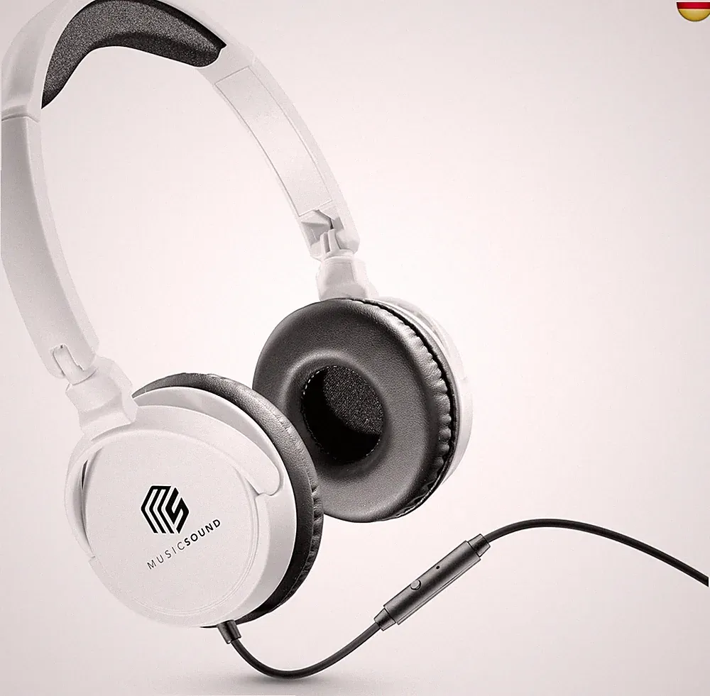 Music Sound | Bügelkopfhörer mit Kabel Over Ear Basic | On-Ear-Kopfhörer Fa