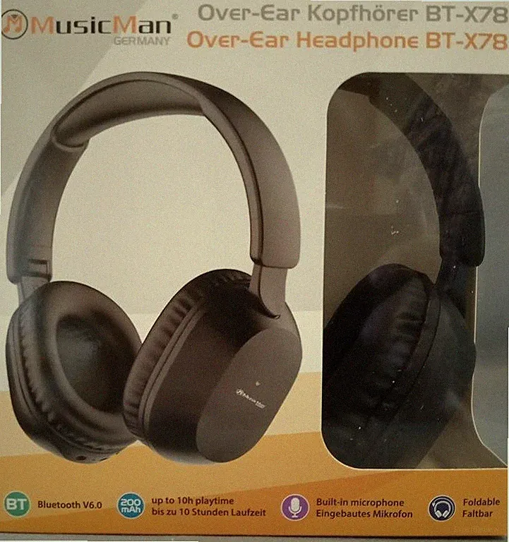 MusicMan Over-Ear Kopfhörer BT-X78 Kopfbügel Bluetooth 6.0 Faltbar, 3,5mm, USB-C
