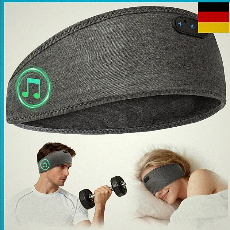 MUSICOZY Bluetooth Kopfhörer Bambus-Stoff 16 Std Schlaf Stirnband