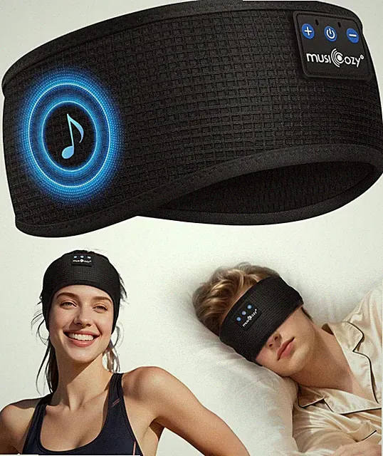 MUSICOZY Bluetooth Stirnband Kopfhörer 16 Std Schlaf Kopfhörer Seitensch