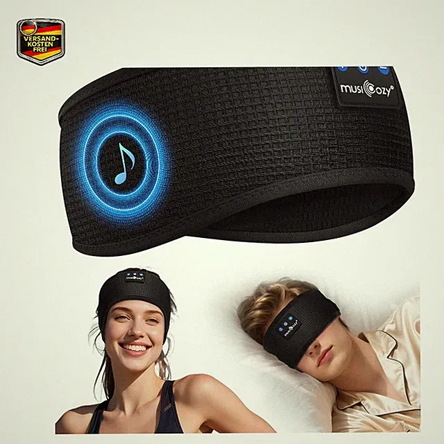 Musicozy Schlafkopfhörer Bluetooth 5.4 Für Seitenschläfer Dunkelschwarz M