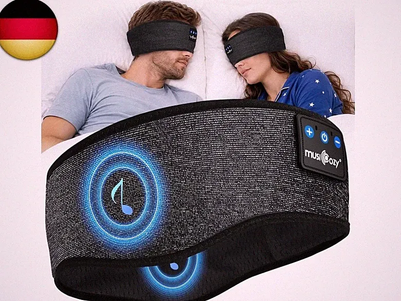 MUSICOZY Schlafkopfhörer, Bluetooth 5.4 Kopfhörer Stirnband | Ultradünn für Sei