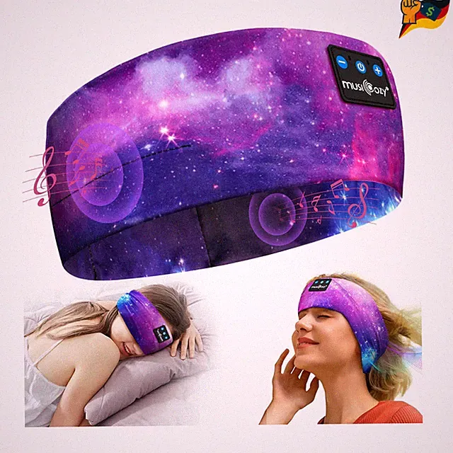 Musicozy Schlafkopfhörer Bluetooth Rosa, Schlafmaske, Sportkopfhörer, Ohrhörer