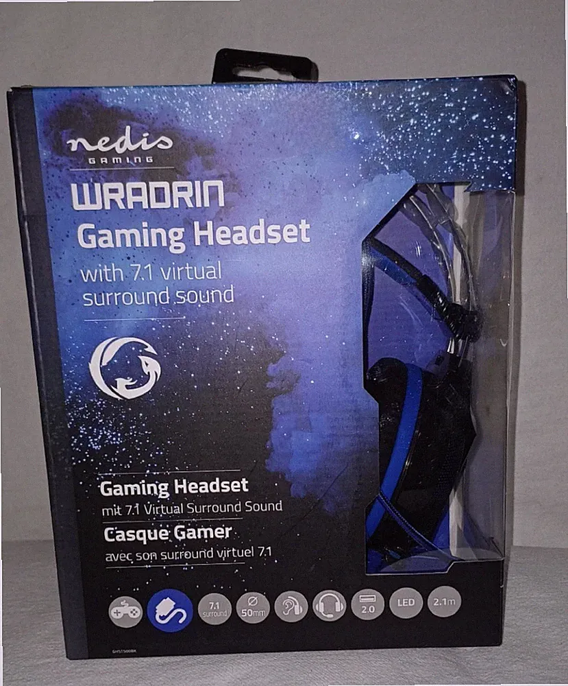 Nedis Wradrin Gaming Headset 7.1 Virtual Surround Sound Over Ear Kopfhörer 2,1m