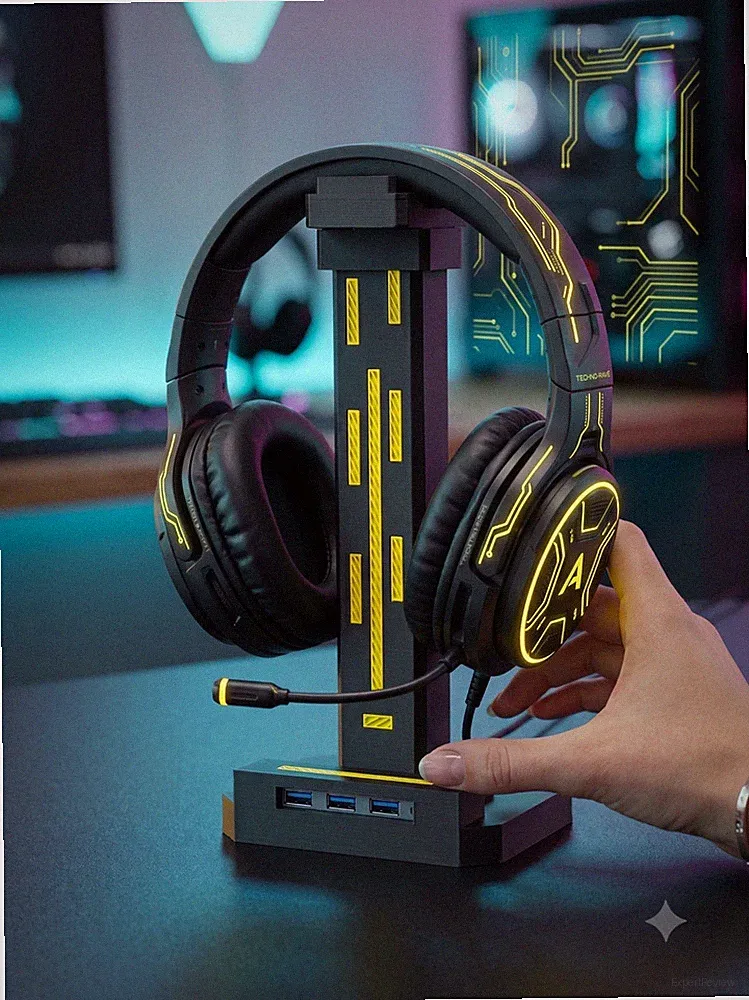NEKAPUNK Cyberpunk Kopfhörerständer USB 3.0 Hub NFC Gaming Prototyp