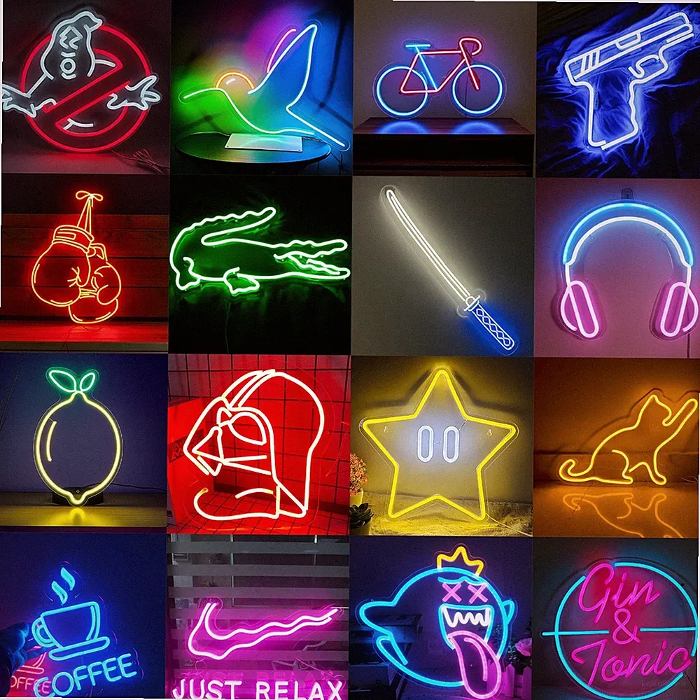 Neon LED Schild USB Licht Wand Deko Leuchte Gaming Setup Streamer Beleuchtung