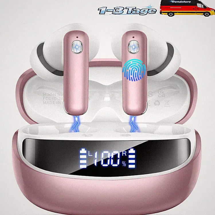 Nerunsa Bluetooth Kopfhörer 50 Std IP7 Wasserdicht ENC Noise