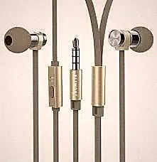 Networx Heavy Metal In-Ear-Headset Kopfhörer mit Mikrofon Edelstahl Braun Neu