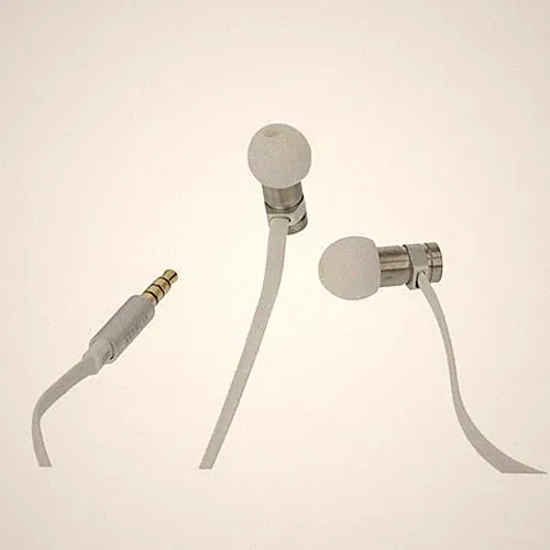 Networx Heavy Metal In-Ear-Headset Kopfhörer mit Mikrofon Edelstahl weiß Neu