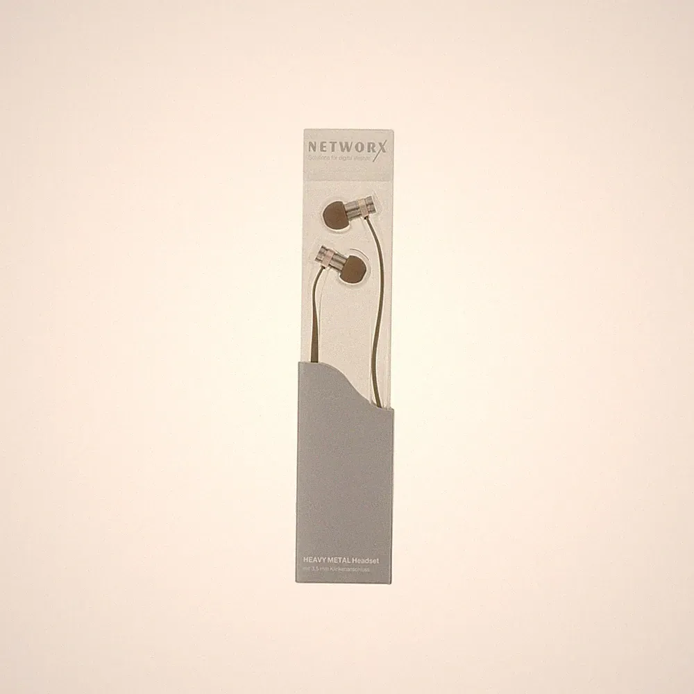 Networx Kopfhörer HEAVY METAL In-Ear Headset Ohrhörer Edelstahl gold