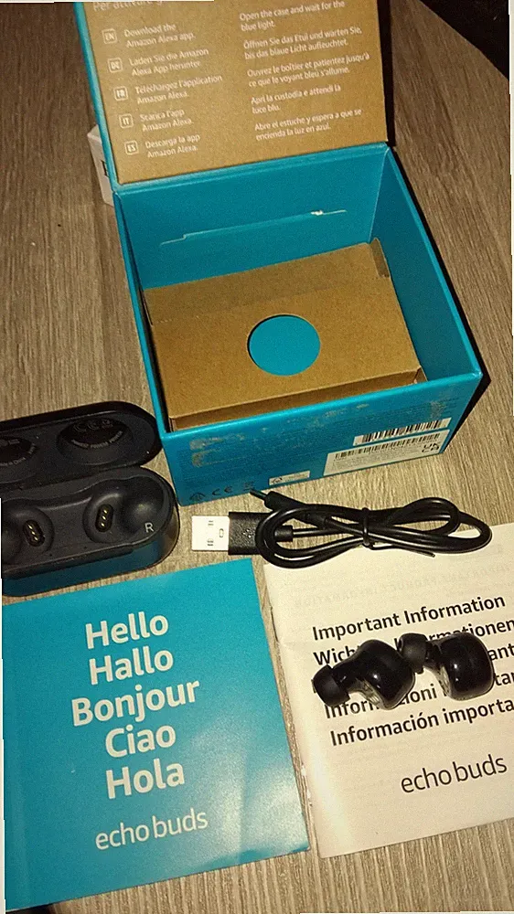 NEU! Amazon Echo Buds kabellose Kopfhörer mit ANC Alexa schwarz neu + unbenutzt