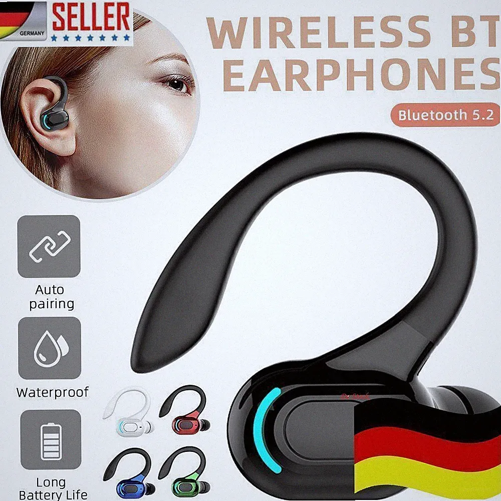 NEU Bluetooth 5.2 Stereo Sport Kabellos Headset TWS Handy Kopfhörer mit Mikrofon