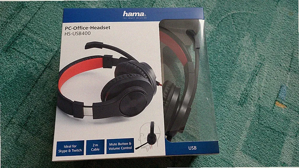 Neu: Hama USB Headset, Over Ear Kopfhörer mit Mikrofon Headset Lautstärkenregler