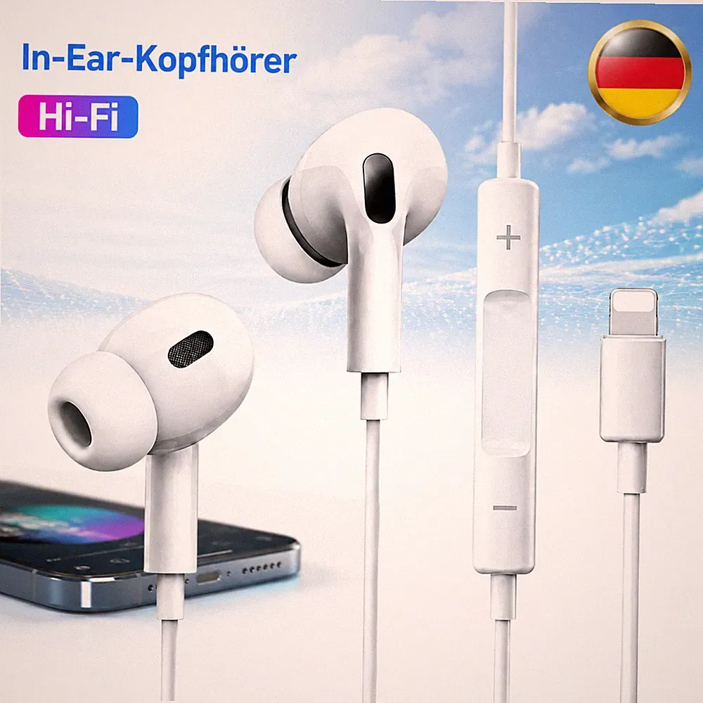 NEU In-Ear Kopfhörer mit Mikrofon für iPhone/iPad XR X 11 12 13 14 Pro Max
