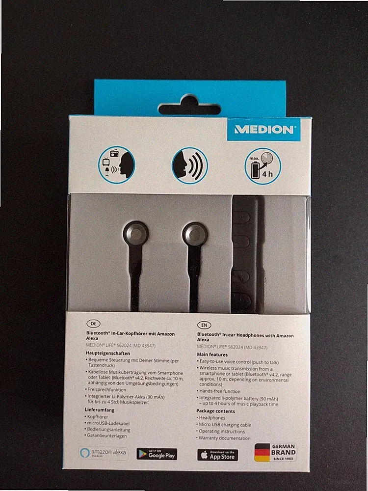 NEU - Kopfhörer, MEDION LIFE S62024, Alexa, Bluetooth In-Ear-Kopfhörer