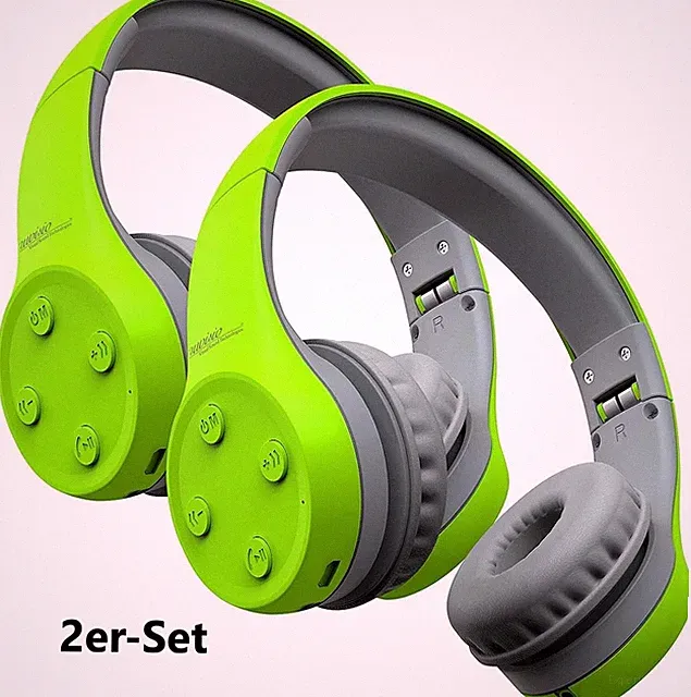 NEU Over Ear Stereo Headset Bluetooth USB faltbar für Kinder Musik Hausaufgaben