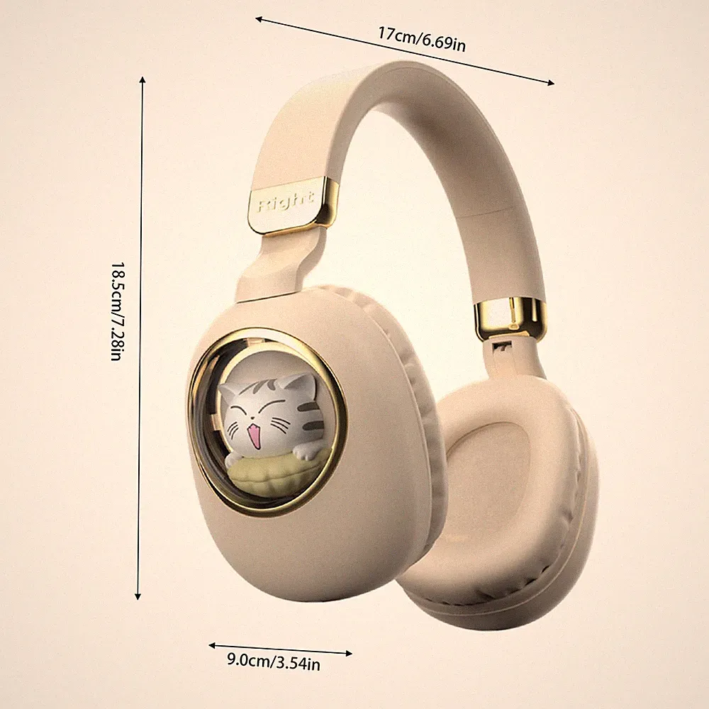 Niedliche Kabellose Bluetooth 5.3-Kopfhörer Mit Cartoon-Motiven Over-Ear B2AJ