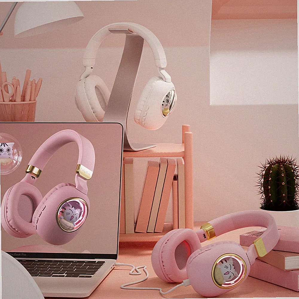 Niedliche Kabellose Bluetooth 5.3-Kopfhörer Mit Cartoon-Motiven Over-Ear B2SR