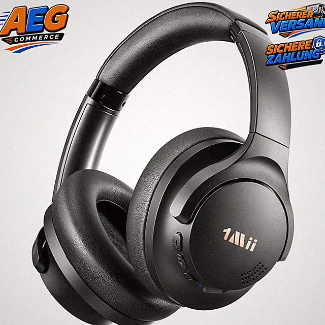 Noise Cancelling Kopfhörer Over-Ear Bluetooth Kabellos Schwarz für Musikgenuss