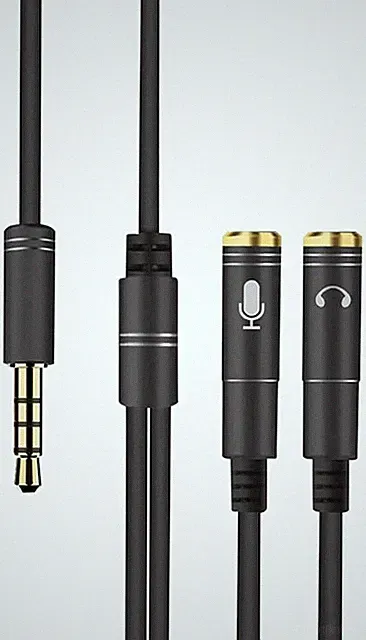 Notebook Handy iPAD Audio Adapter Y Splitter für Kopfhörer mit 2x Klinke Stecker