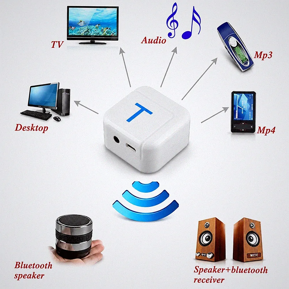 O26C Bluetooth Transmitter mit 3,5mm Klinke Audio Adapter für PC, TV , Kopfhörer
