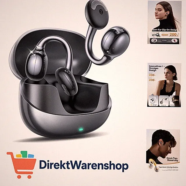 OE3 ClipBuds Open Ear Kopfhörer Bluetooth 5.4, 4.9g ultraleichter Ohrclip-Kom...