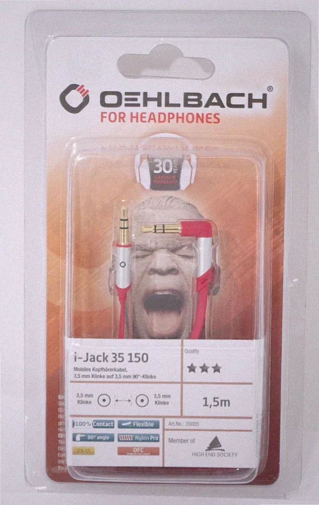 Oehlbach i-Jack 25, Mobiles Kopfhörerkabel 2,5mm Klinke auf 3,5mm 35005 (1)