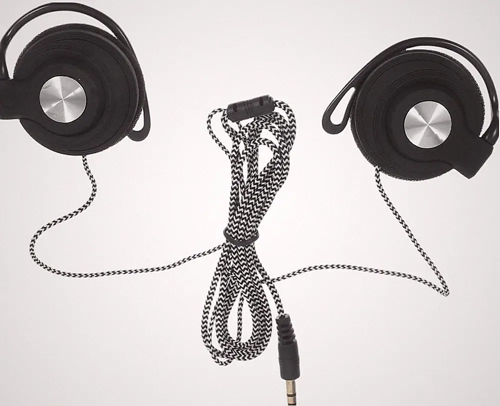 Ohrbügel Kopfhörer Nylon 3,5mm Stereo Lärmdämmung Sport Reisen Set 3 Stück