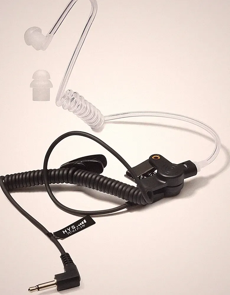 Ohrhörer 3,5mm transparent Halteclip Funkgerät Security Paar, inkl. Ohrstöpsel